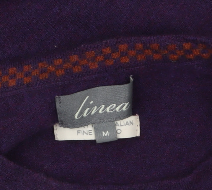 Linea Women's Purple Wool Crew Neck Pullover Jumper M