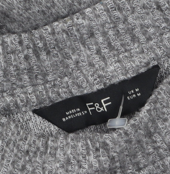 F&F Women's Grey Crew Neck Pullover Jumper Size M