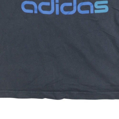 Adidas Men’s Black Graphic Logo T-Shirt Size M Crew Neck Short Sleeve