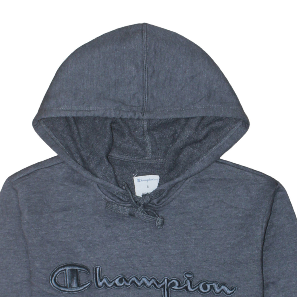 Champion Men's Grey Pullover Hoodie Small Embroidered Logo