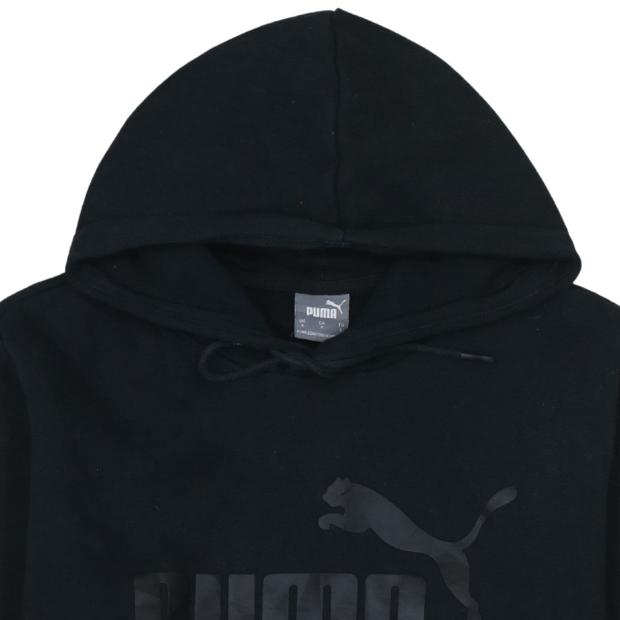 Puma Men’s Black Pullover Hoodie Size S Logo Fleece Sweatshirt