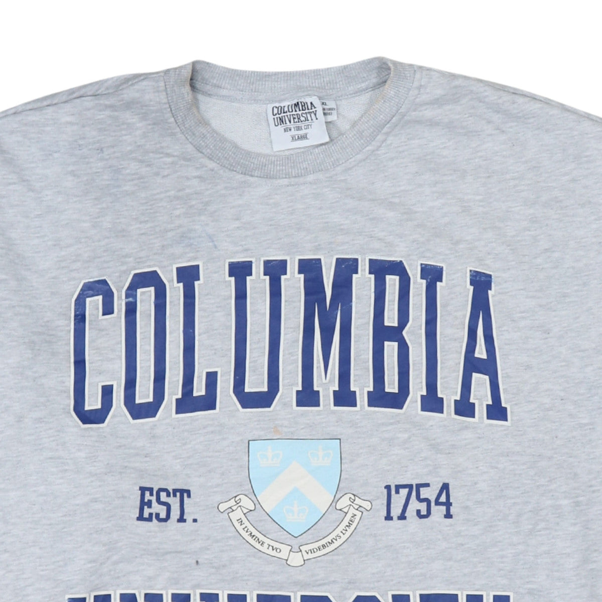 Columbia University Grey XL Sweatshirt Women's Casual Crew Neck Pullover