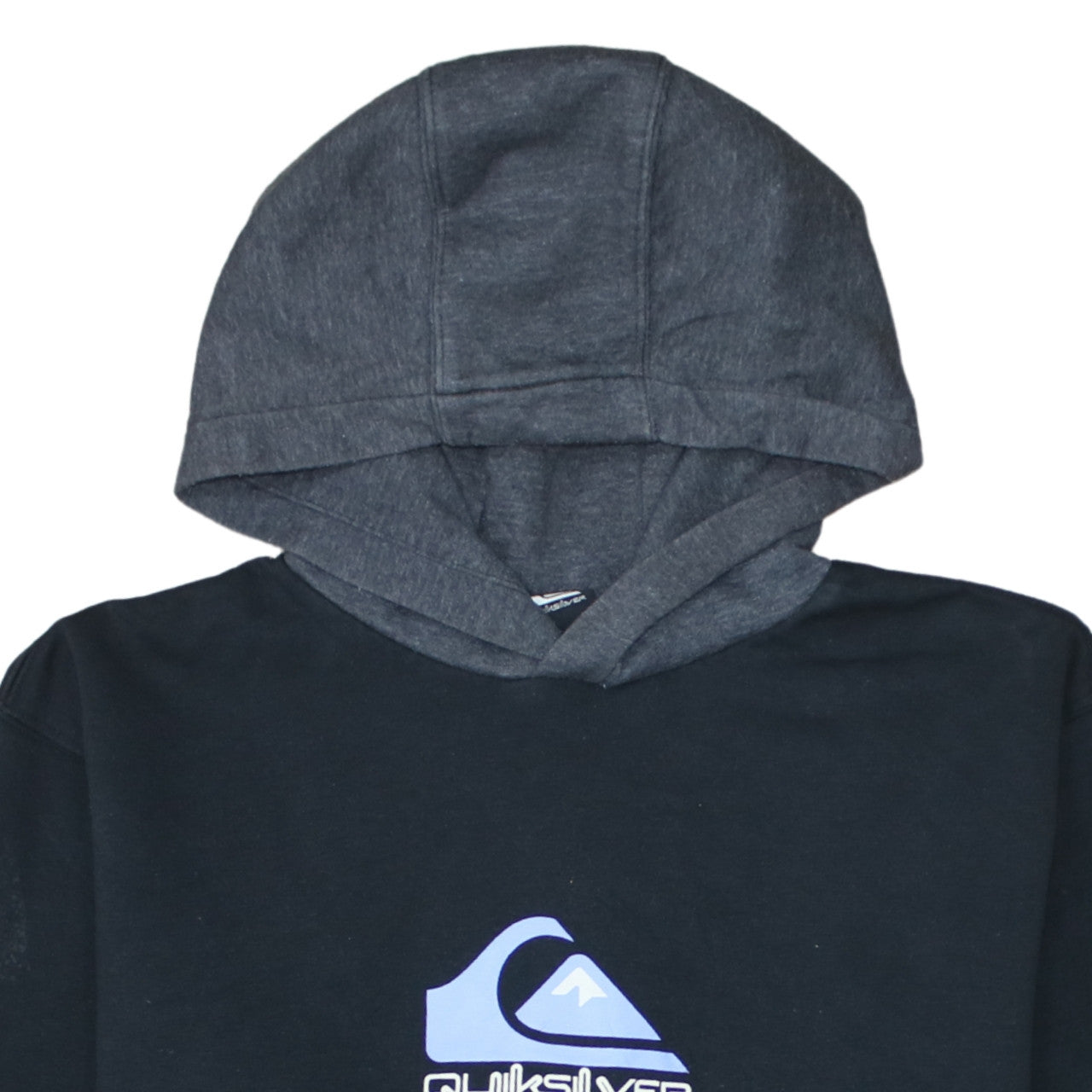 Quiksilver Boys Black Pullover Hoodie 16 Years Graphic Print Fleece Sweatshirt