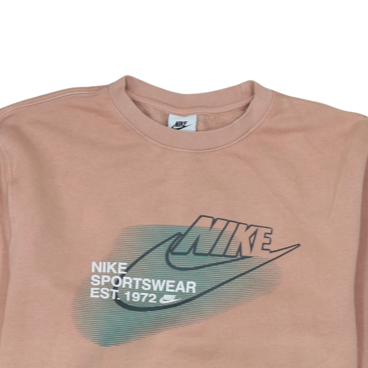 Nike Womens Pink Graphic Logo Pullover Sweatshirt Size M