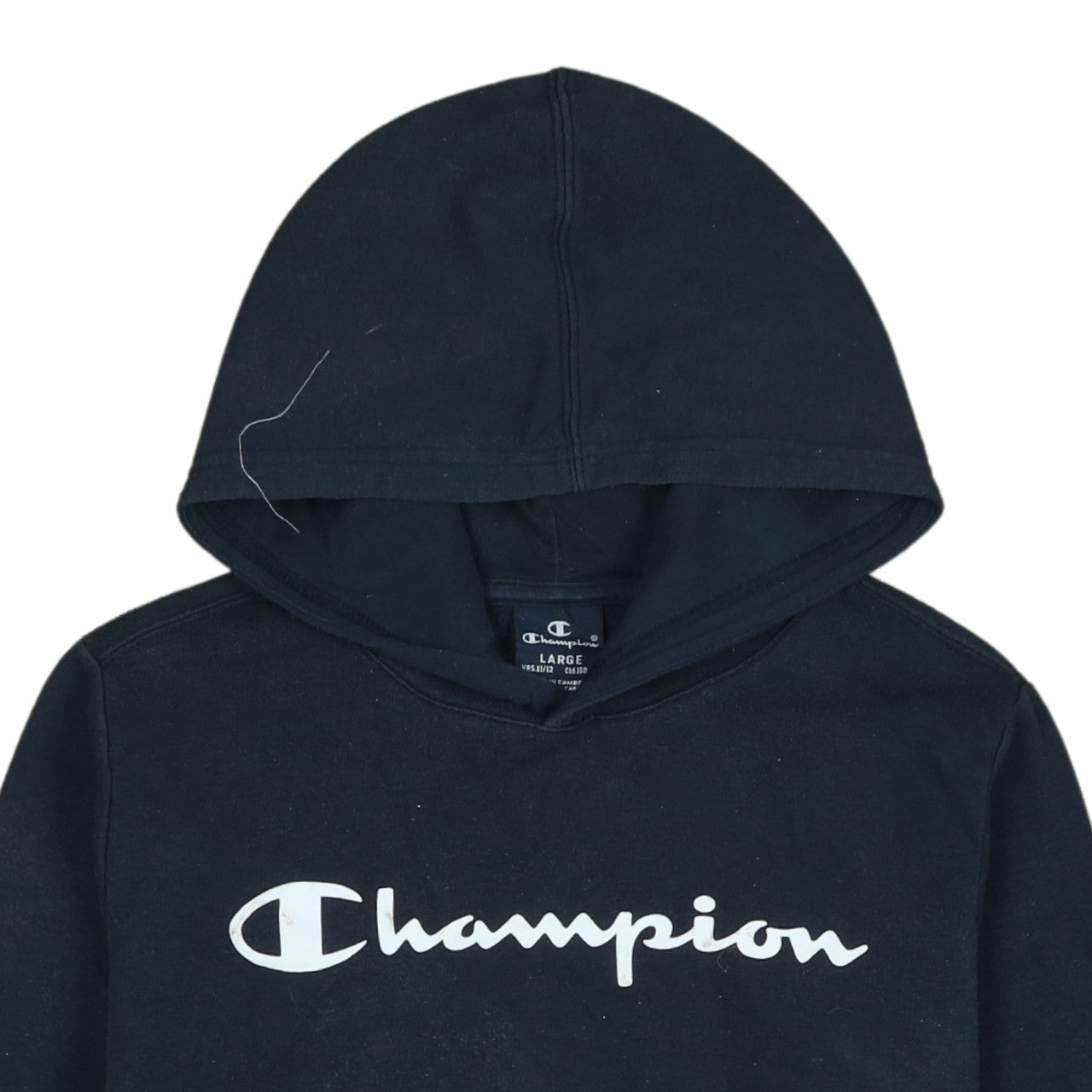 Champion Boys Black Pullover Hoodie Size 11-12 Years Classic Logo Style