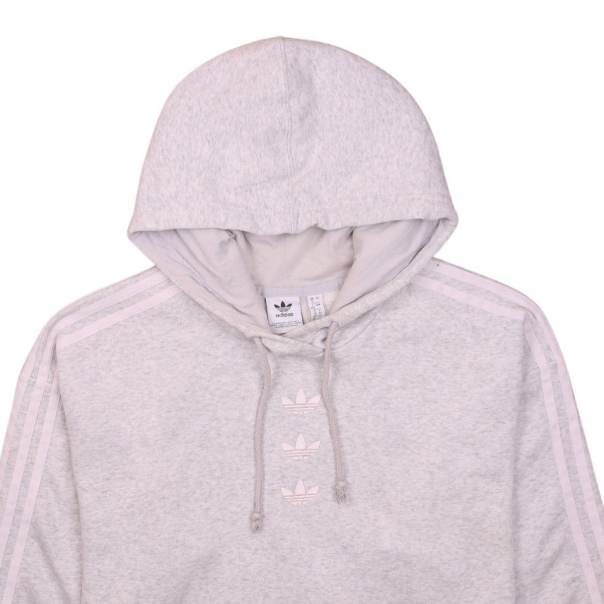 Adidas Womens Grey Pullover Hoodie Size 12 Cotton Blend Casual