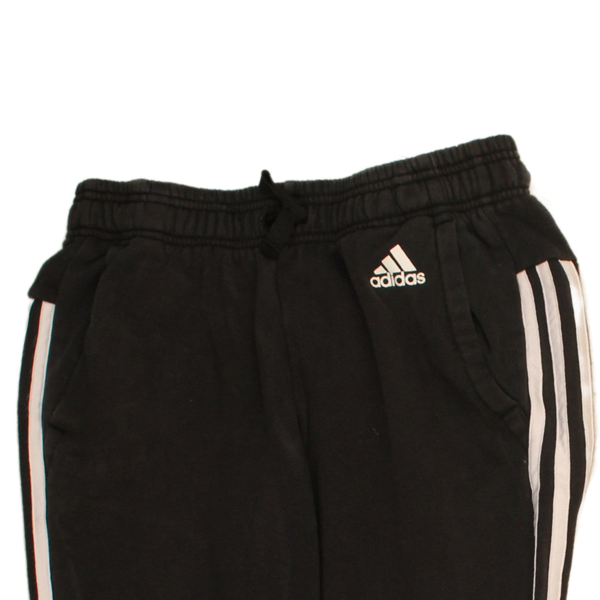Adidas Womens Black Small Jogger Sweatpants with White Stripes