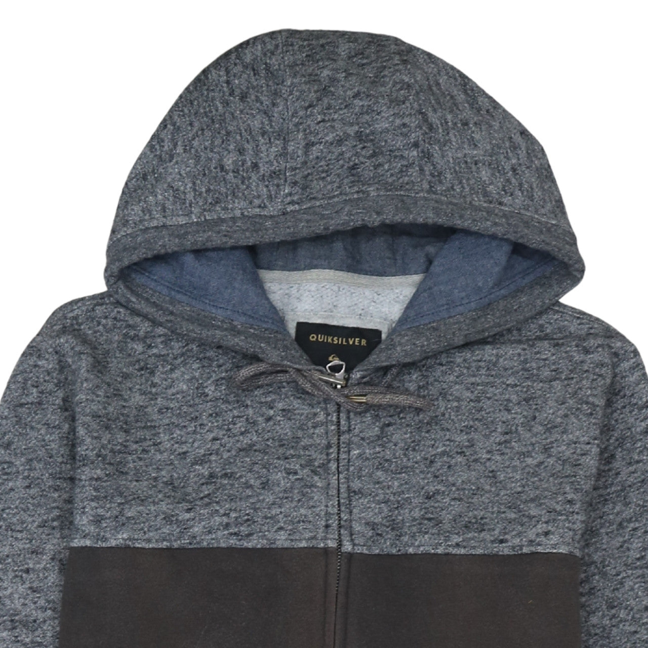 Quiksilver Men’s Grey Full Zip Hoodie Size S Fleece Hooded Sweatshirt