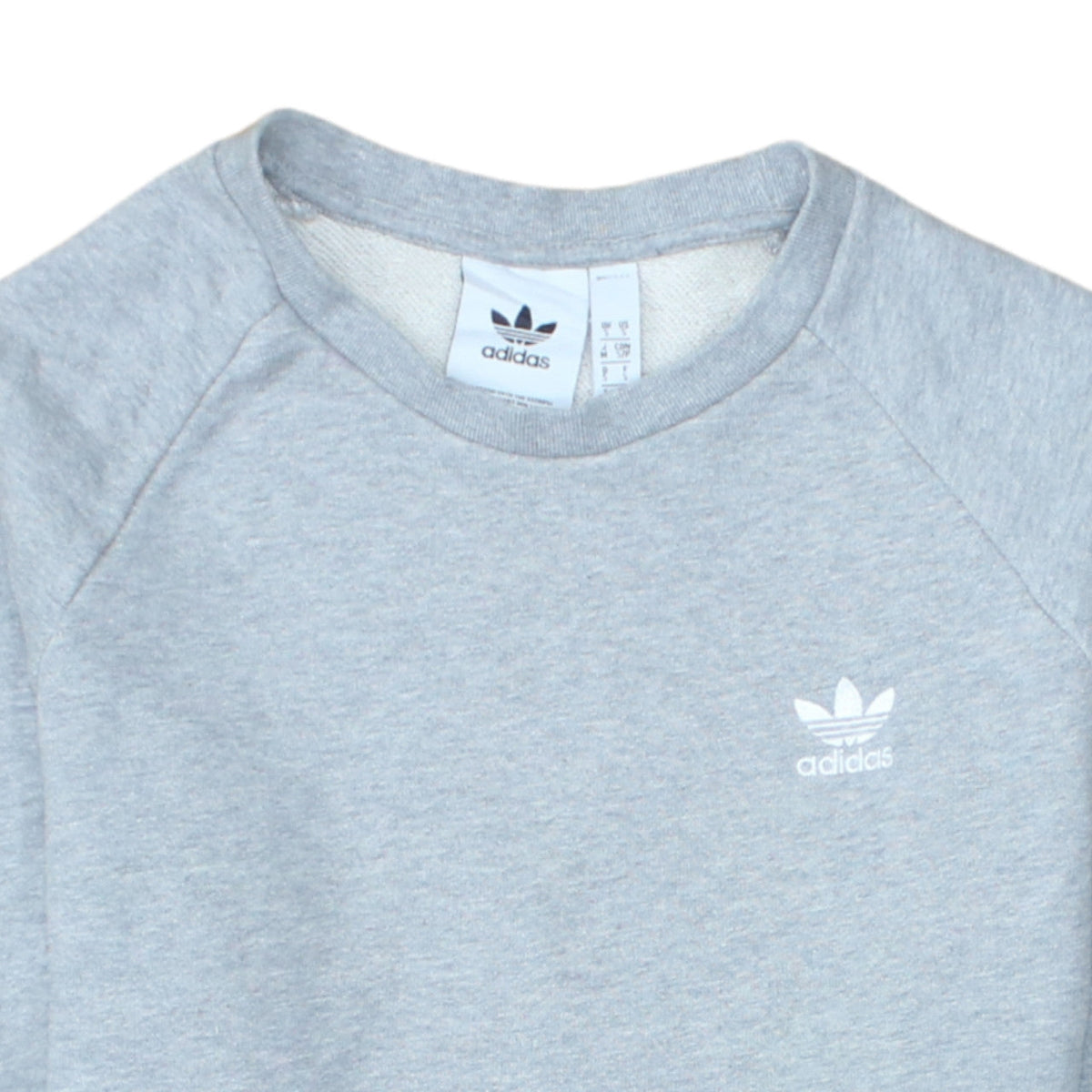 adidas Men Grey Small Pullover Sweatshirt Crew Neck Fleece