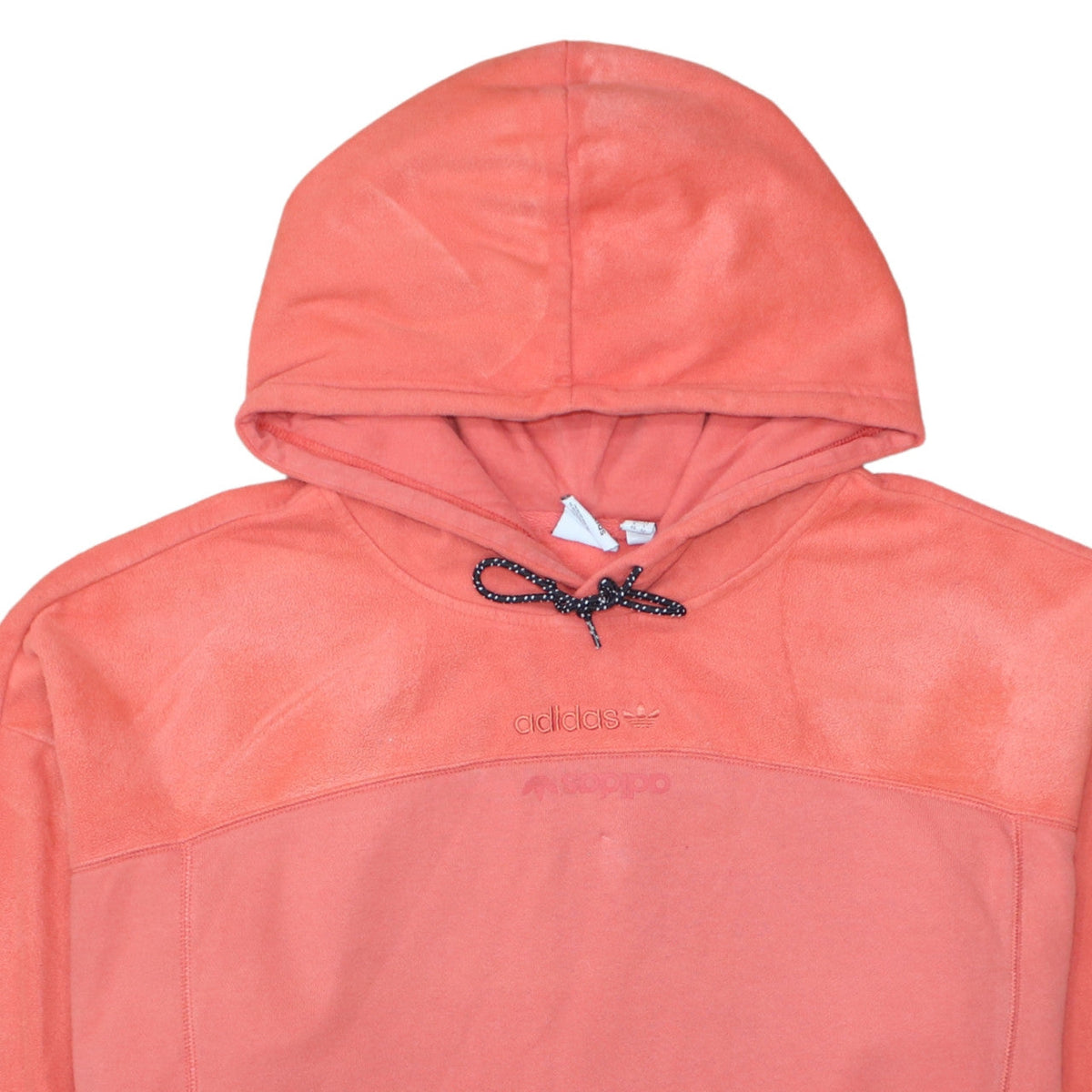 Adidas Women Coral Hooded Pullover Sweatshirt Size 16 Fleece Lined