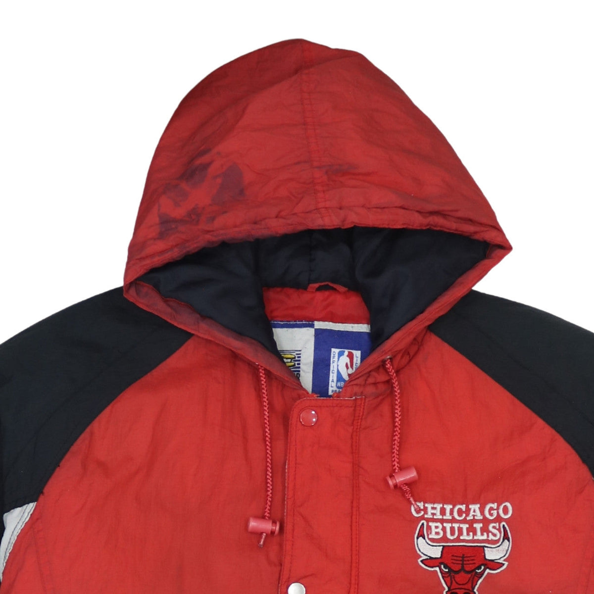 Competitor Men’s Red Chicago Bulls Hooded Puffer Jacket XL Vintage NBA