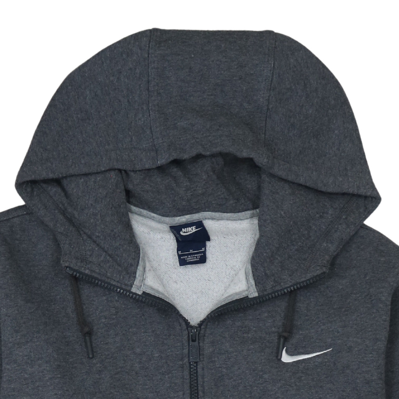 Nike Men's Grey Full Zip Hoodie Size M Regular Fit Fleece Jacket