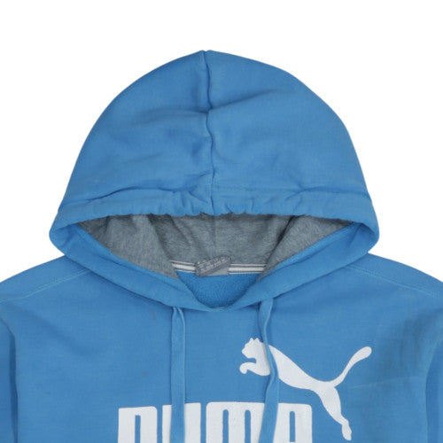 Puma Men Blue Pullover Hoodie XL Sports Fleece Logo Sweatshirt