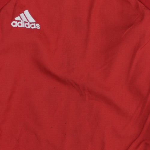Adidas Boys Red Pullover Hoodie Size 15-16 Years Lightweight Sports Top