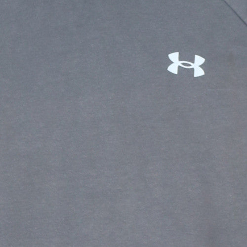 Under Armour Mens Grey Pullover Hoodie M Relaxed Fit Fleece