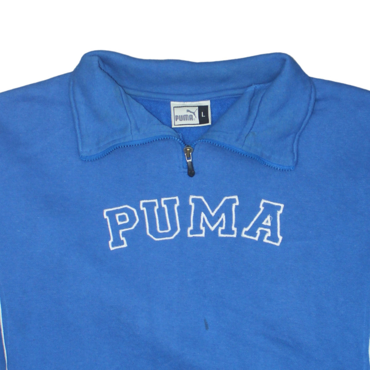 Puma Men's Blue 1/4 Zip Collared Sweatshirt Size L