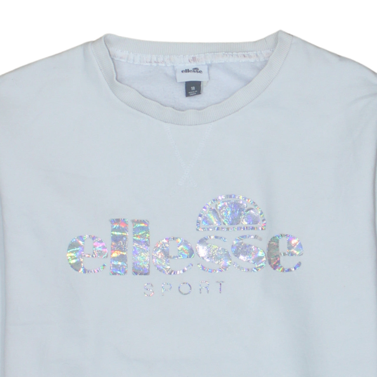 Ellesse Women White Logo Crew Neck Sweatshirt Size 18