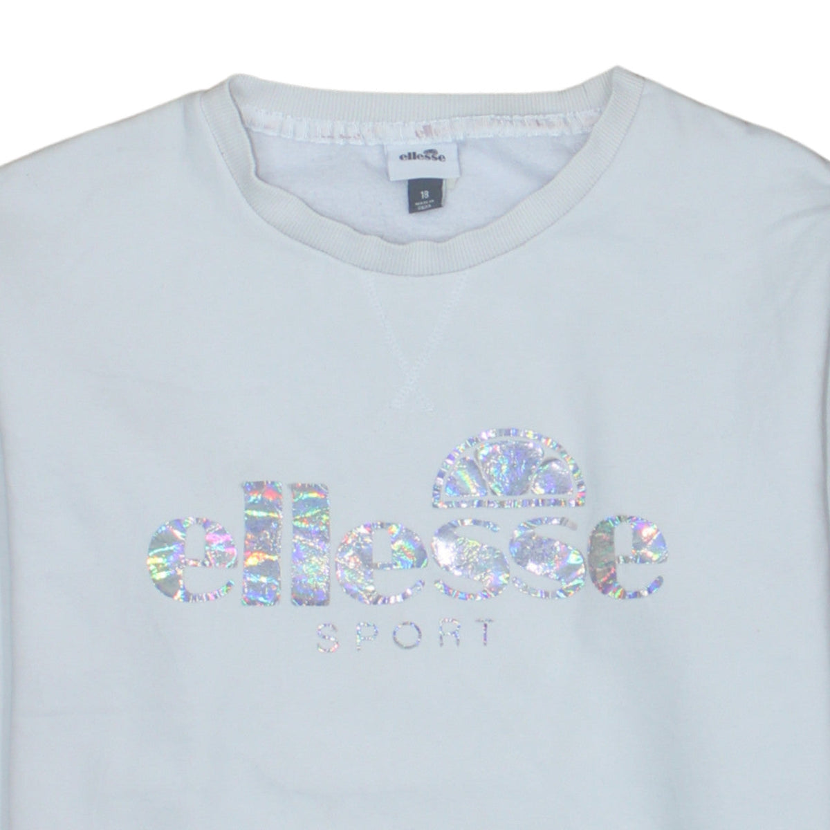 Ellesse Women White Logo Crew Neck Sweatshirt Size 18