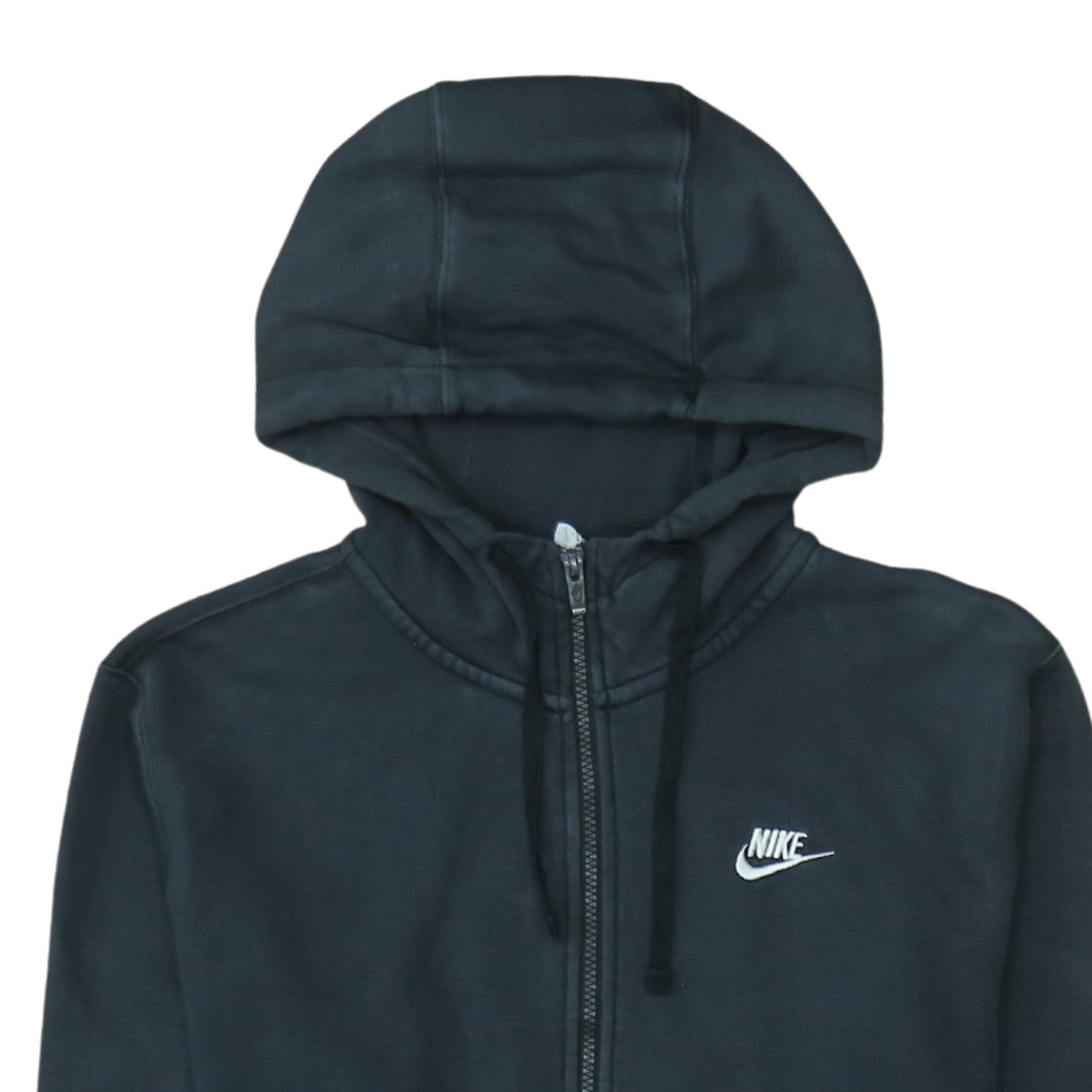 Nike Men's Black Full Zip Hoodie Small Logo Fleece Sweatshirt