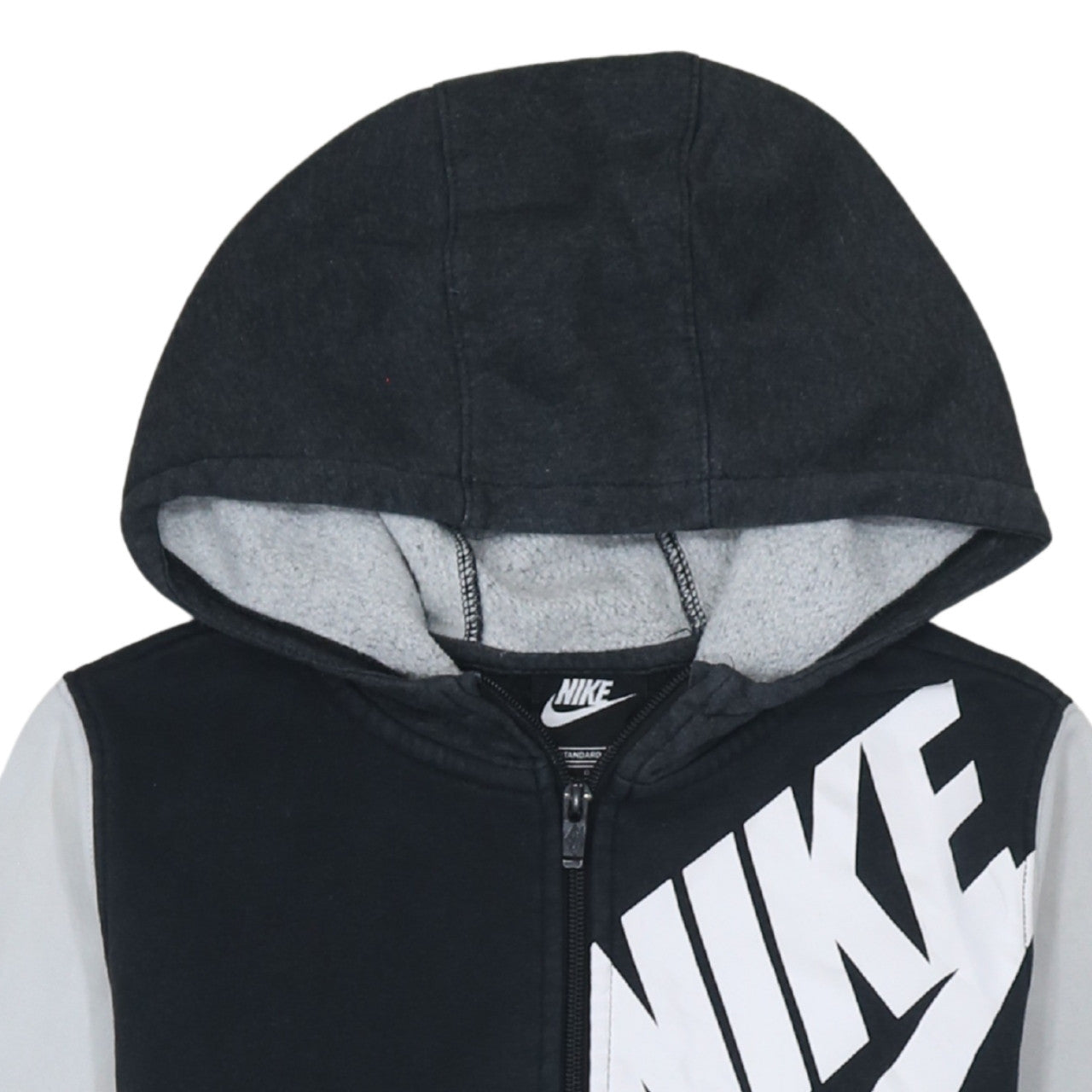 Nike Boys Black Full Zip Hoodie 13-14 Years Fleece Lined Logo Sweatshirt