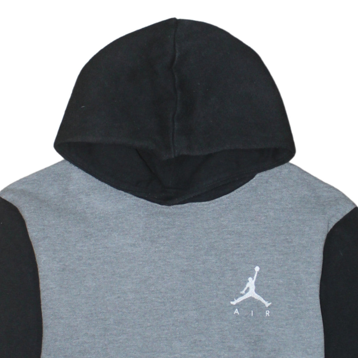 Jordan Boys Grey Black Pullover Hoodie 12-13 Years Cotton Blend Air Logo