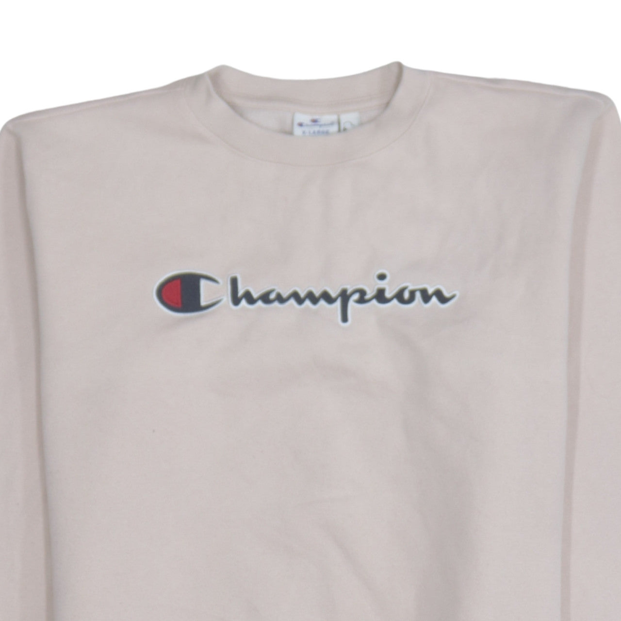 Champion Women Beige Organic Cotton Logo Sweatshirt XL