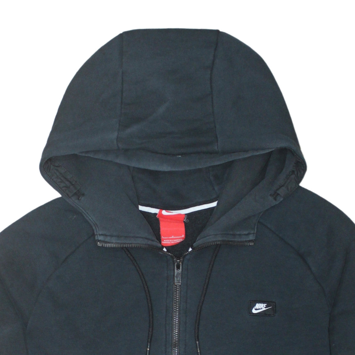 Nike Men's Black Full Zip Hoodie L Fleece Sweatshirt