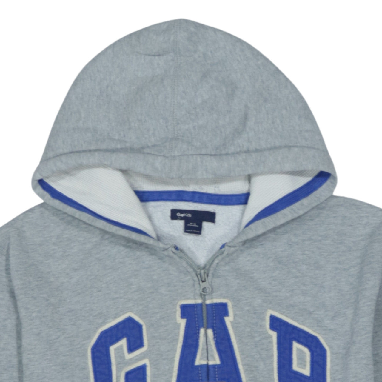 GAP Boys Grey Full Zip Hoodie 10-11 Years Cotton Blend Casual Sweatshirt