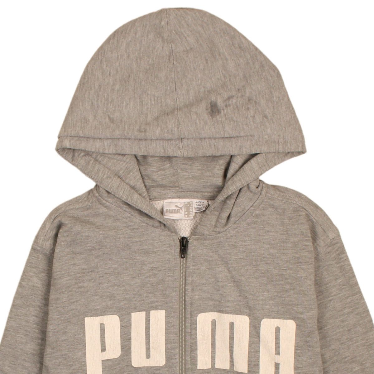 Puma Women Grey Full Zip Hoodie Sweatshirt Size M