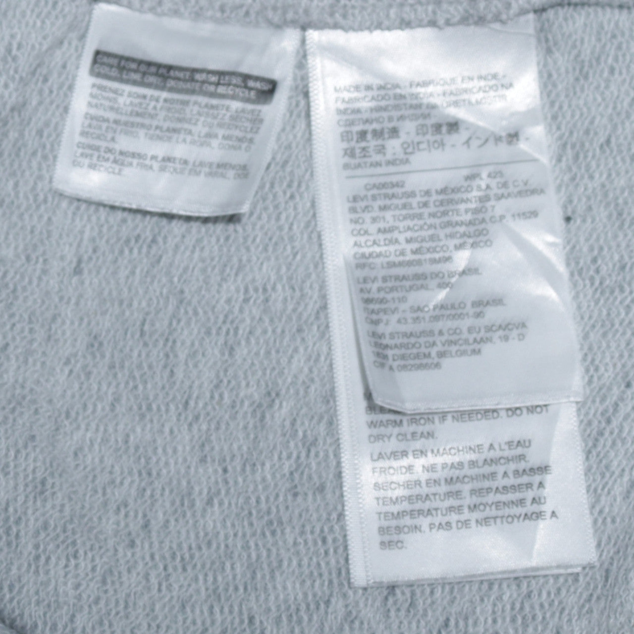 Levi's Men's Grey Pullover Hoodie XS Logo Fleece Sweatshirt