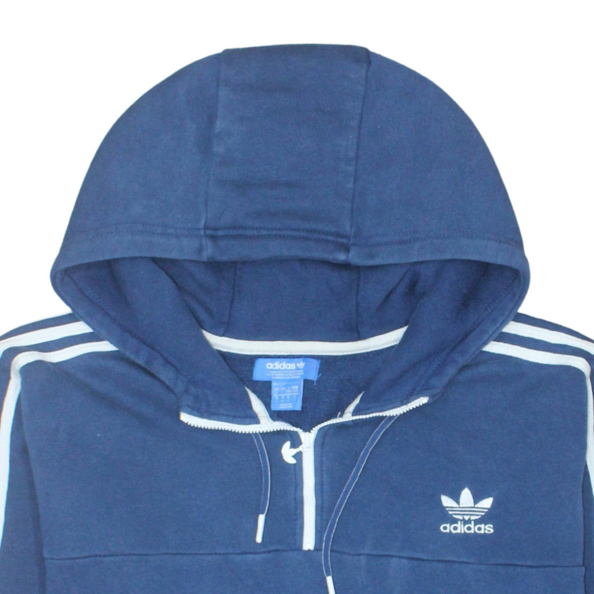 Adidas Men's Blue L Pullover Hoodie 1/4 Zip Fleece Sportswear
