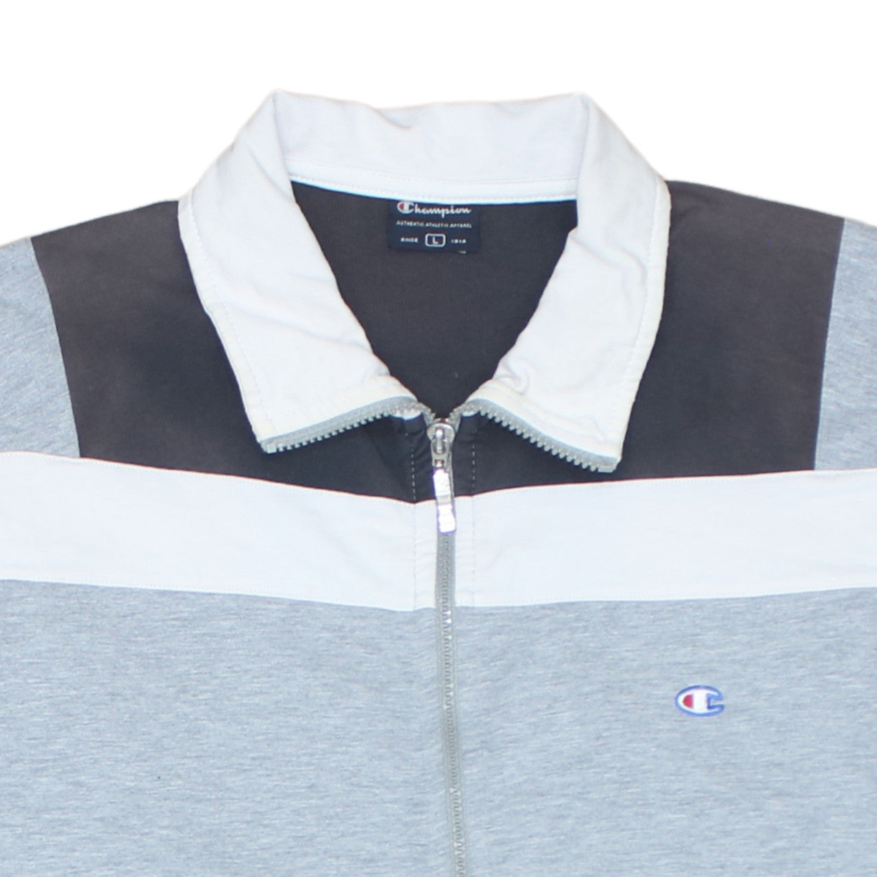 Champion Men's Grey Colourblock Track Jacket Size L Full Zip