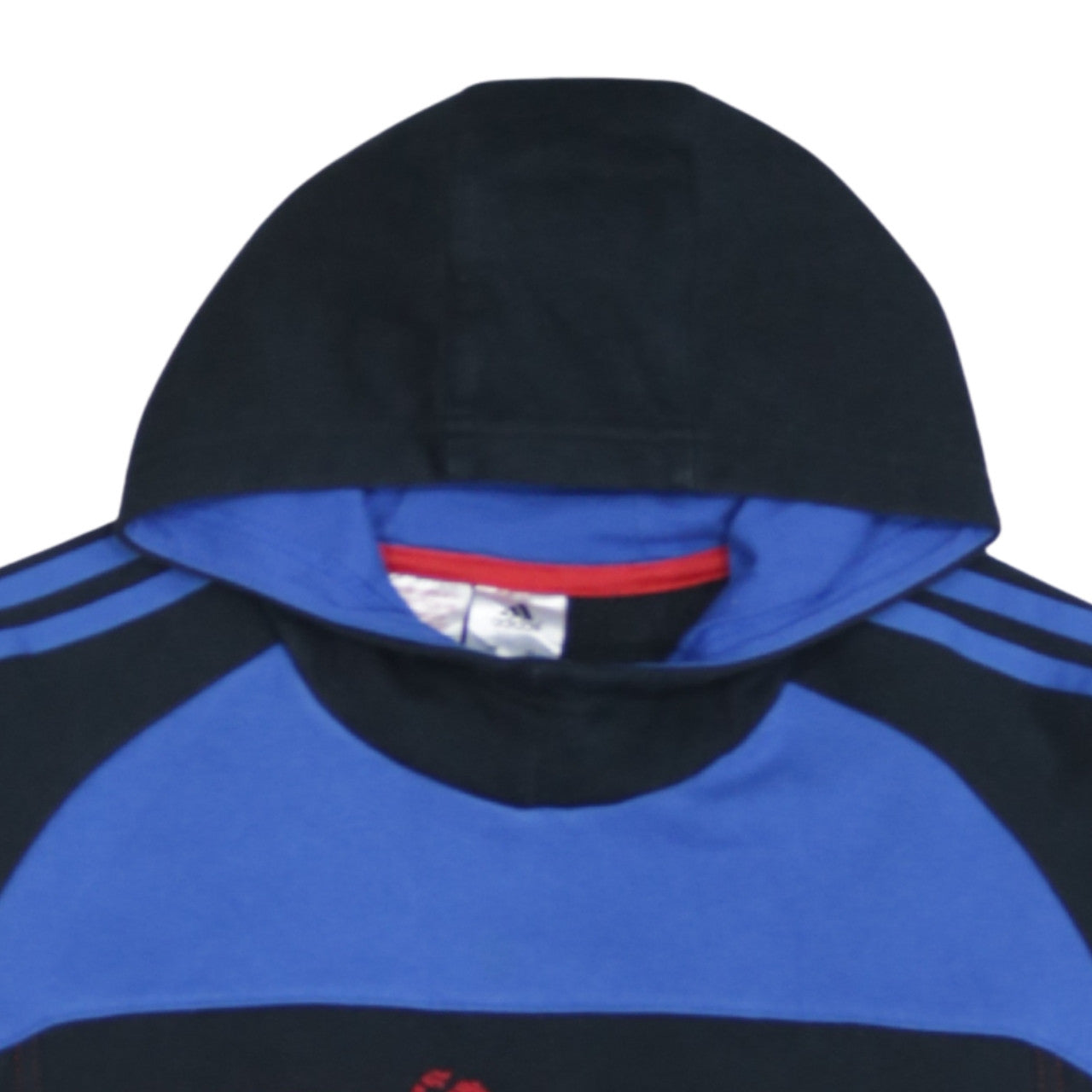 Adidas Boys Black Blue Hooded Pullover Sweatshirt 13-14 Years Logo Design