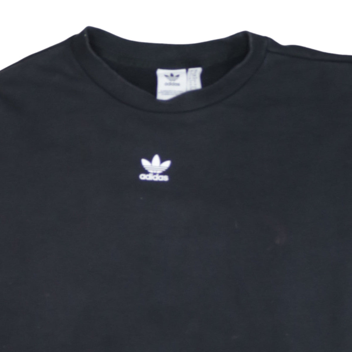 Adidas Women Black Crew Neck Sweatshirt XS Cotton Logo Long Sleeve