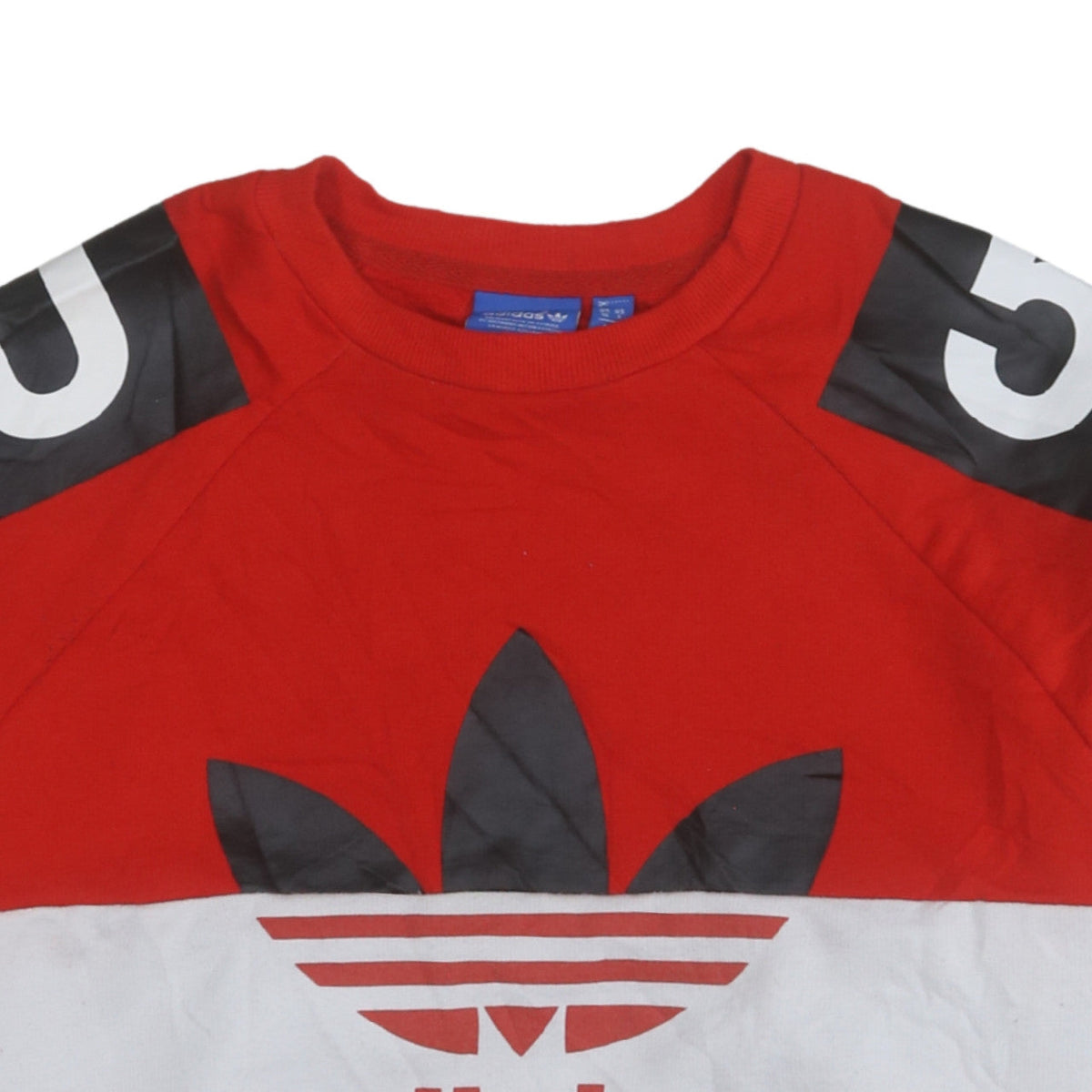 Adidas x Topshop Womens Red Black Colourblock Sweatshirt Size 10