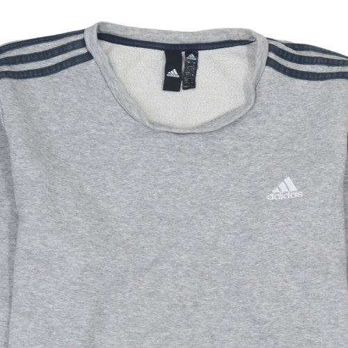 Adidas Mens Grey Long Sleeve Pullover Sweatshirt Size L