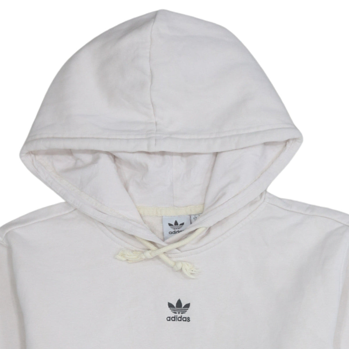 Adidas Men White Pullover Hoodie Small Logo Fleece Sweatshirt
