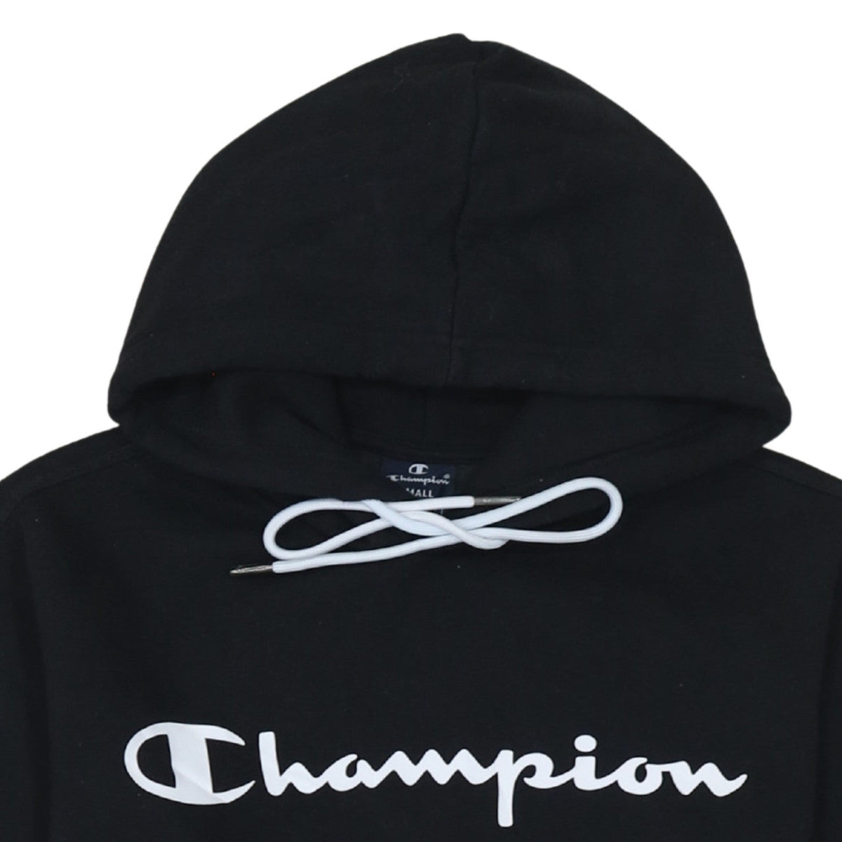 Champion Men's Black Small Pullover Hoodie with Logo Print