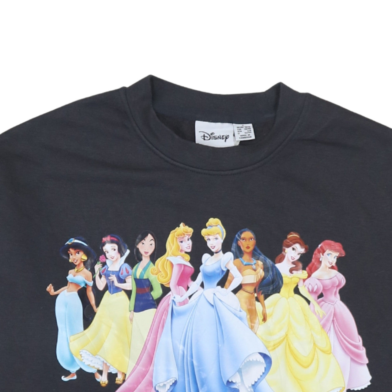 Disney Women Black Small Sweatshirt Princess Graphic Pullover