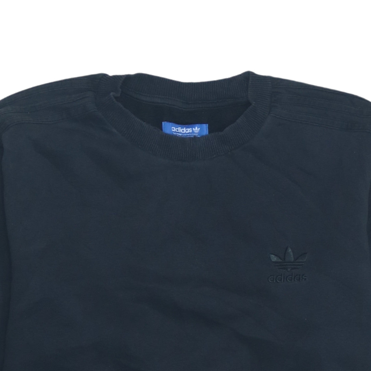 Adidas Mens Black Crew Neck Logo Sweatshirt Size M Regular Fit