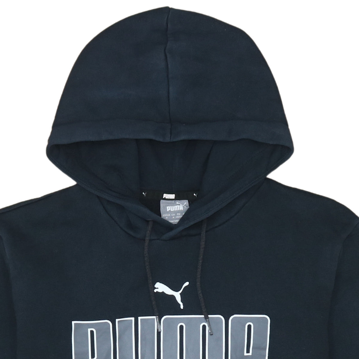 Puma Men's Black Pullover Hoodie Medium Graphic Logo Sportswear
