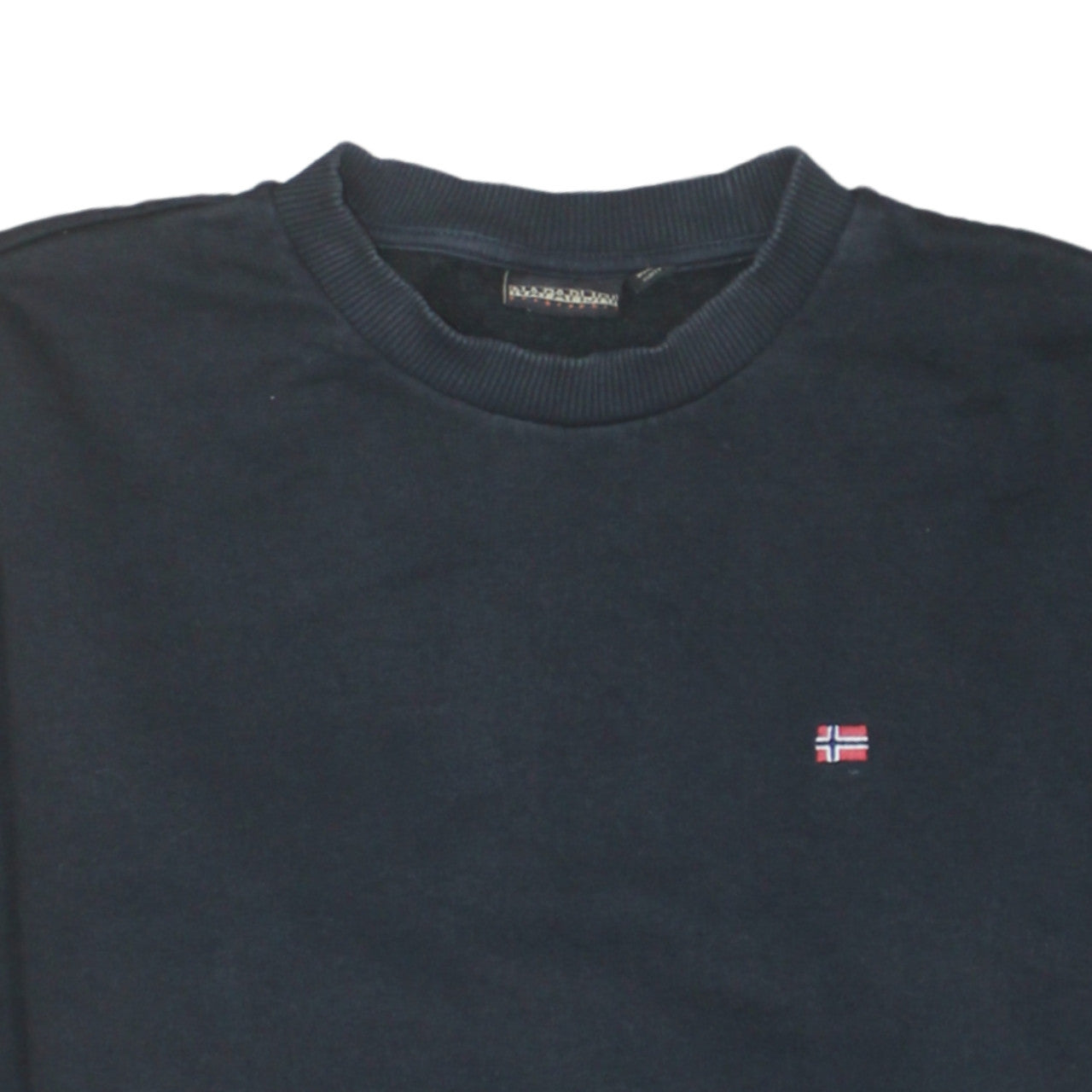 Napapijri Men’s Blue Crew Neck Sweatshirt Size S Embroidered Logo