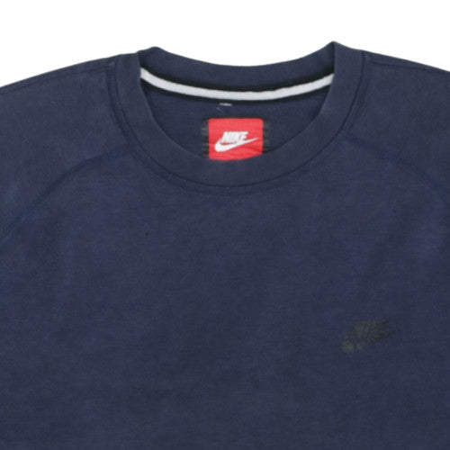 Nike Men's Blue Pullover Fleece Sweatshirt L Regular Fit Crew Neck