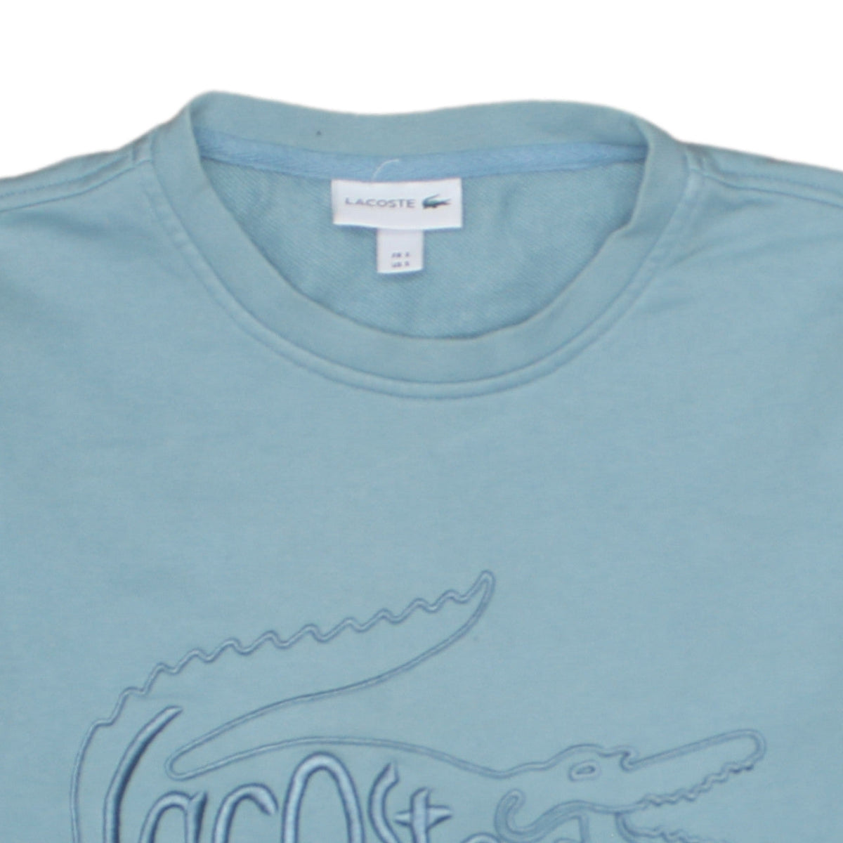 Lacoste Men's Blue Embroidered Crocodile Crew Neck Sweatshirt Size S