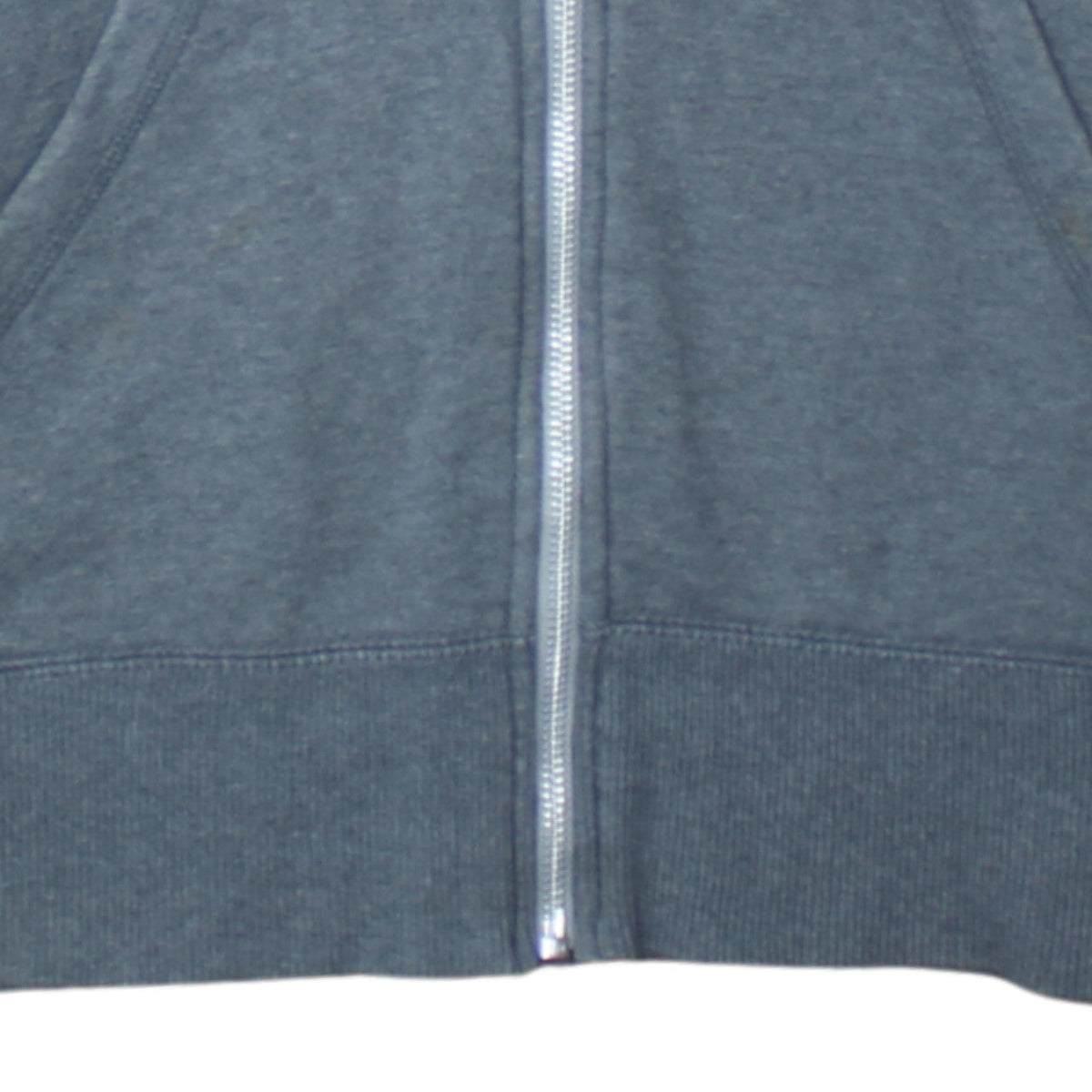 Nike Men's Grey Full Zip Hoodie M Logo Sportswear Cotton