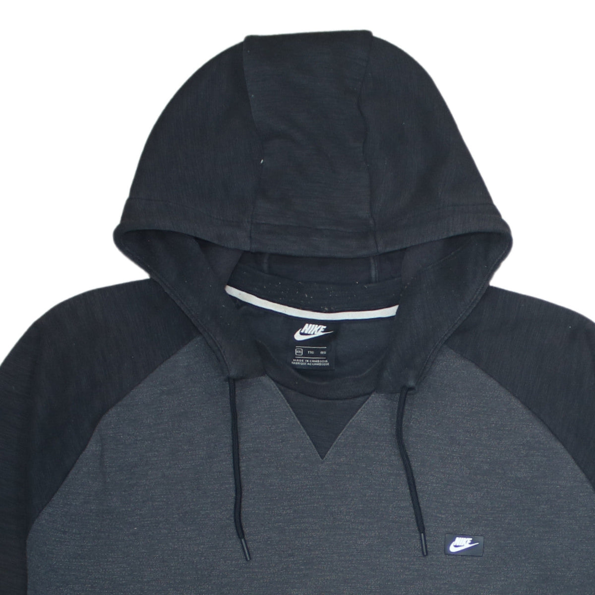 Nike Men's Grey 2XL Pullover Hoodie with Logo and Pocket