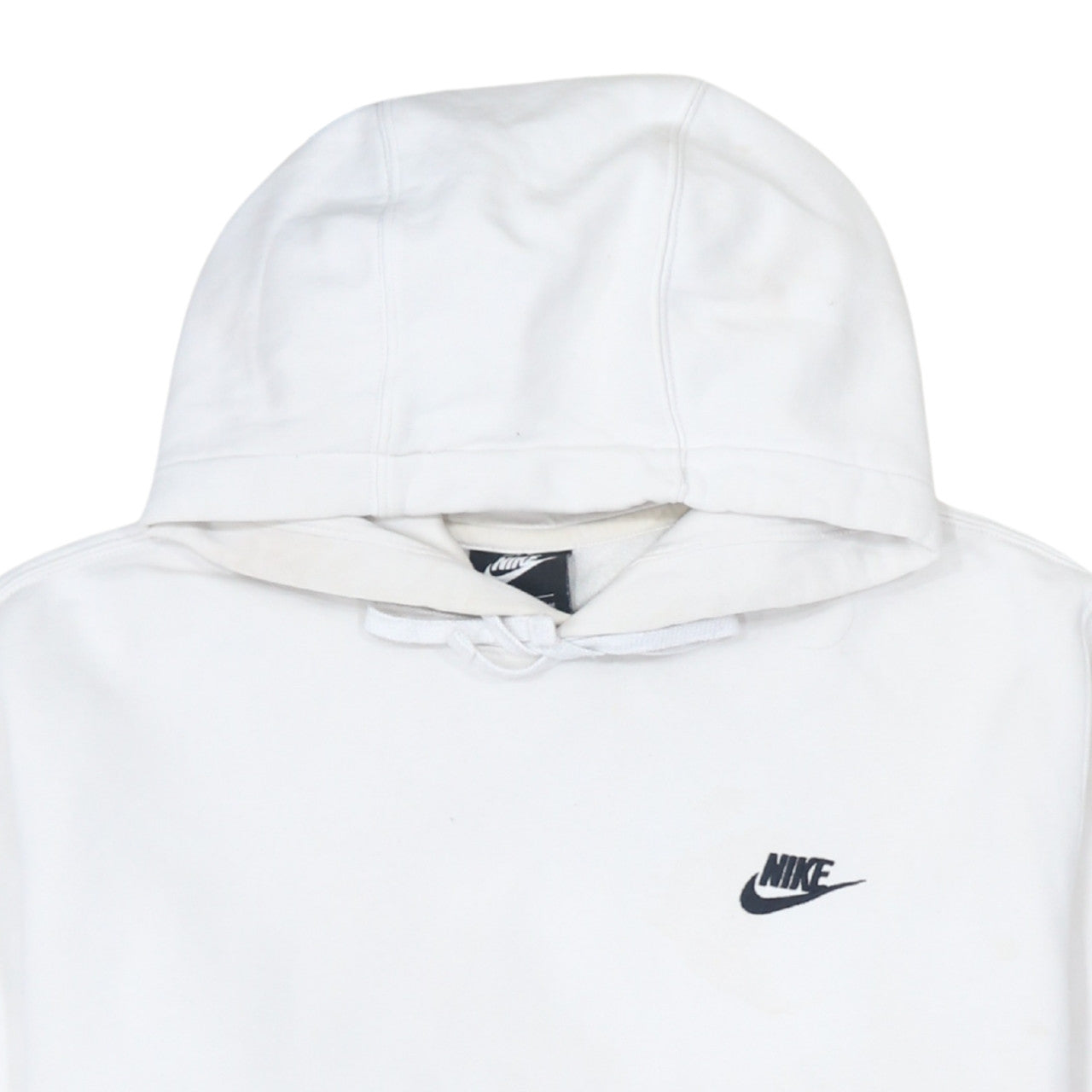 Nike Men's White Pullover Hoodie M Regular Fit Logo Fleece Sweatshirt
