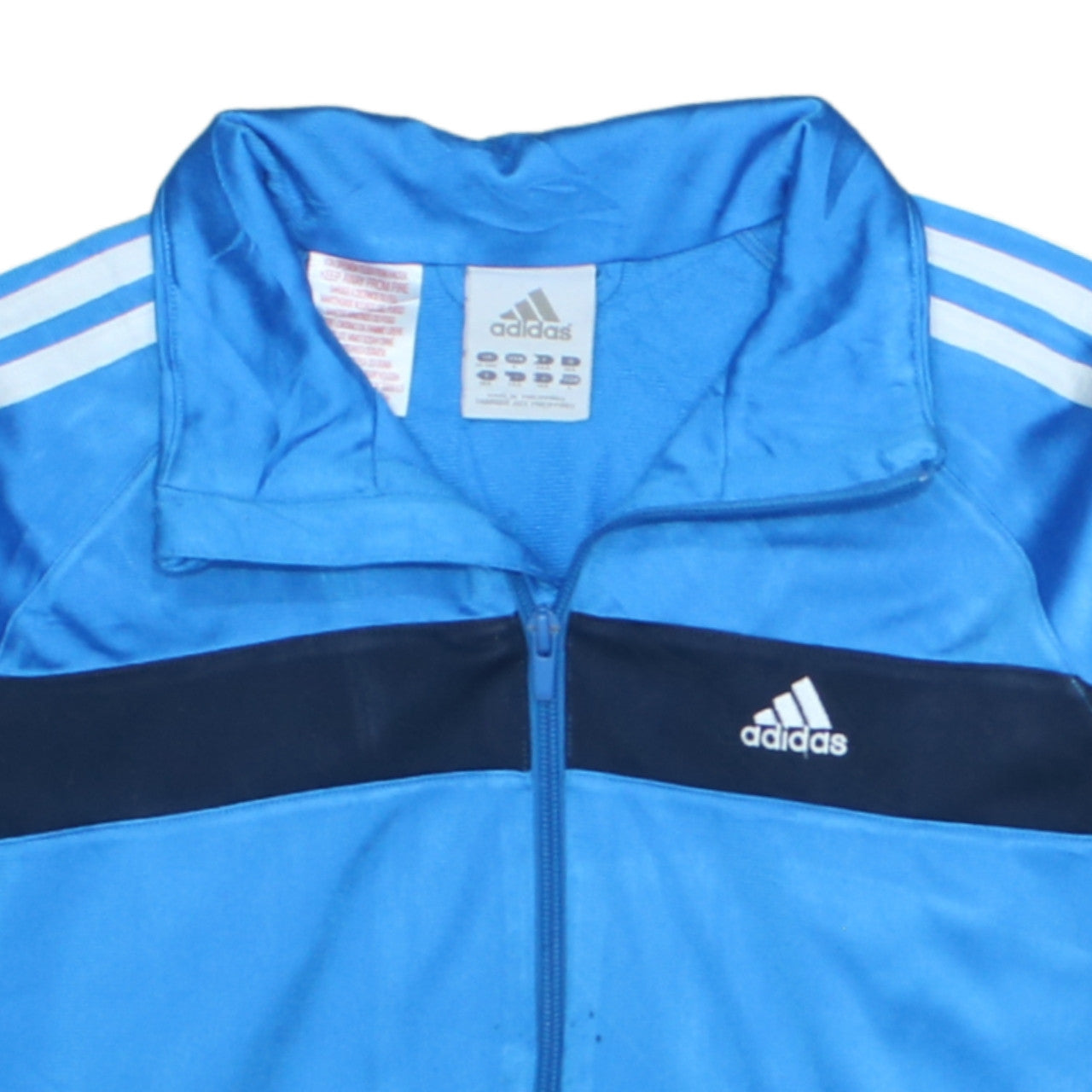 Adidas Boys Blue Full Zip Hoodie 14 Years Polyester Sports Jacket