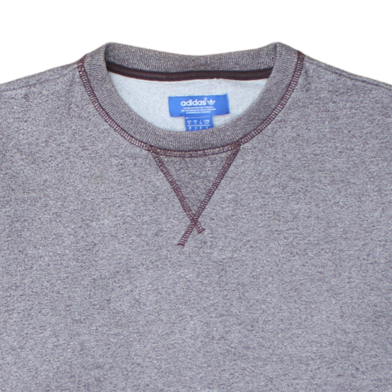 Adidas Men Grey Crew Neck Pullover Sweatshirt Size S Regular Fit