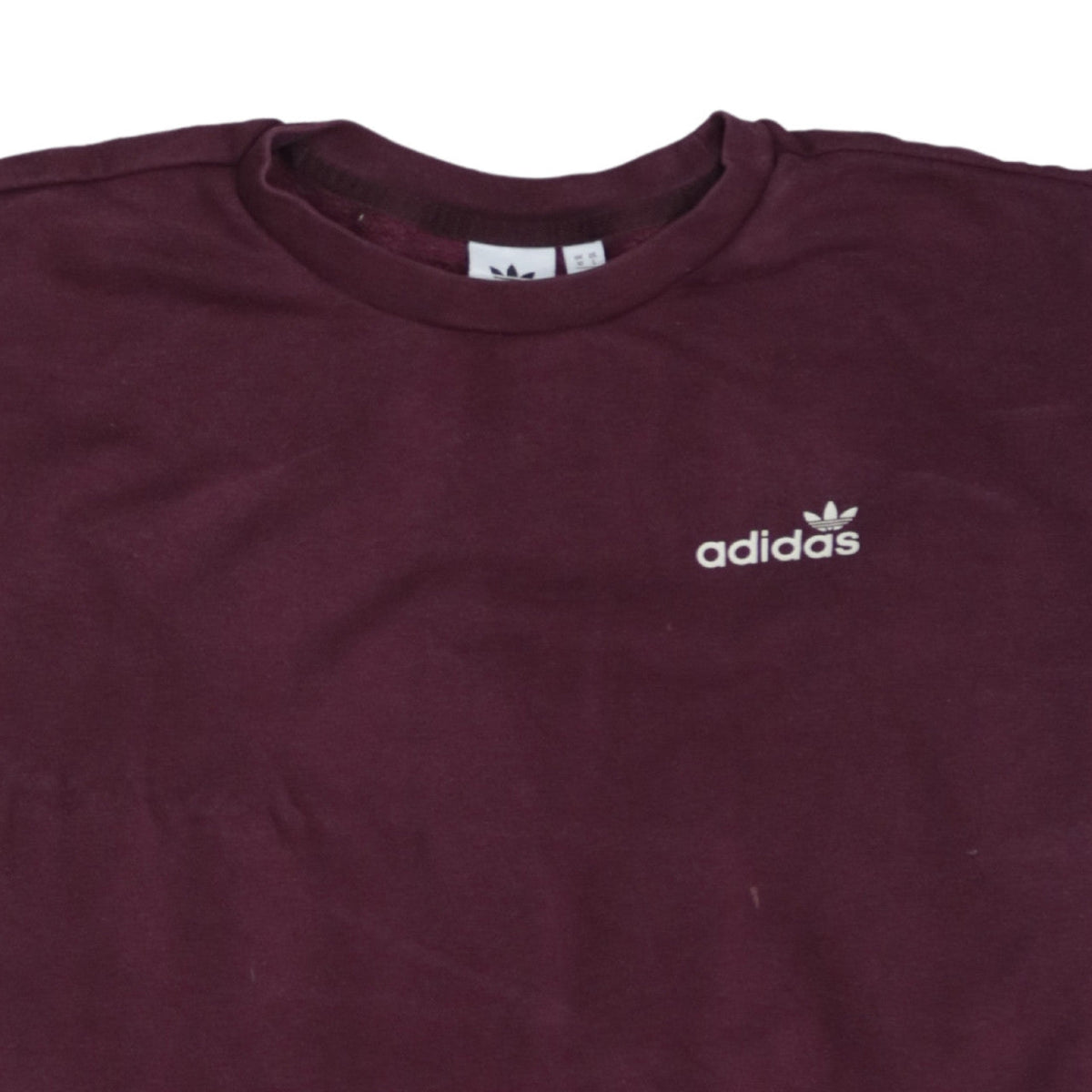 Adidas Womens Burgundy Crew Neck Pullover Sweatshirt UK 10